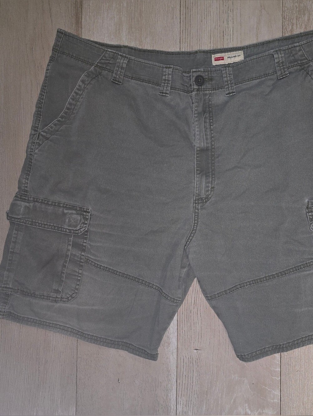 Wrangler Gray Relaxed-Fit Cargo Shorts